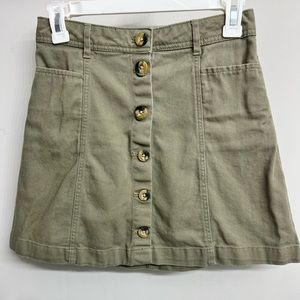 H&M Hunter Green High-Rise Denim Skirt | Size: 4